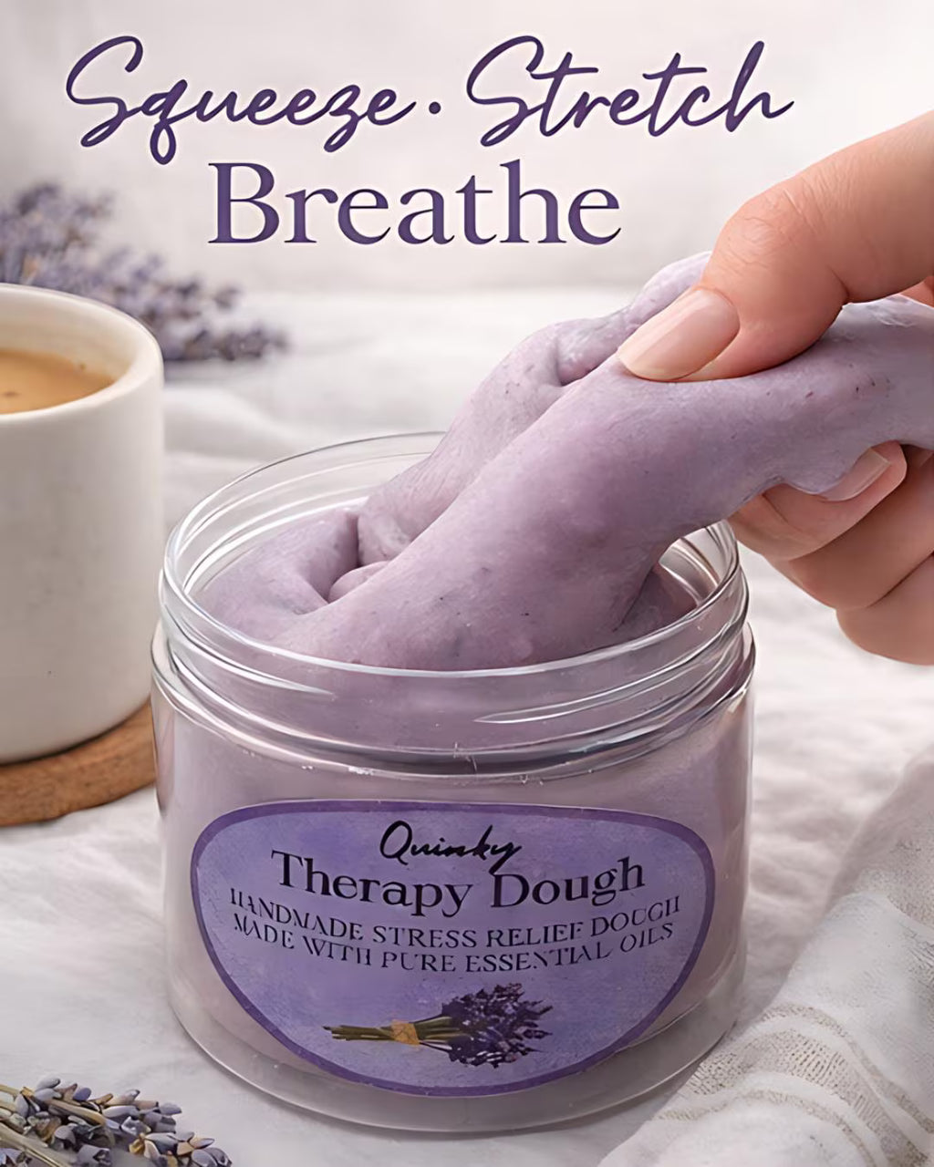 Therapy Dough for Anxiety Relief | Lavender Aromatherapy Sensory | Stress Relief Gift
