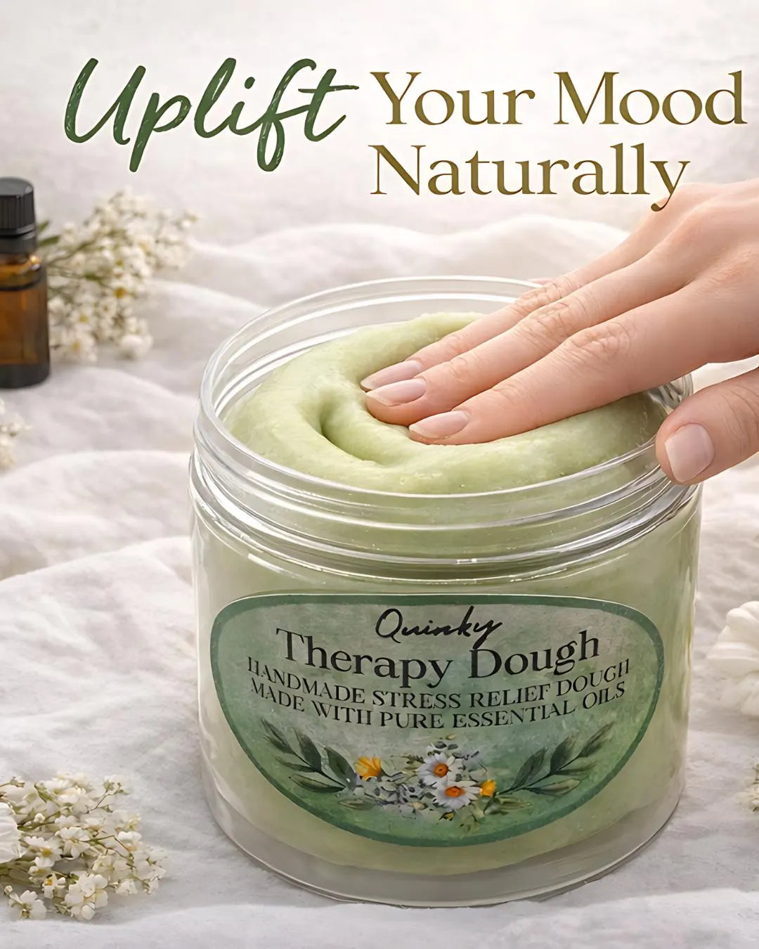 Therapy Dough for Anxiety Relief | Uplifting Essential Oils Aromatherapy Sensory | Stress Relief Gift