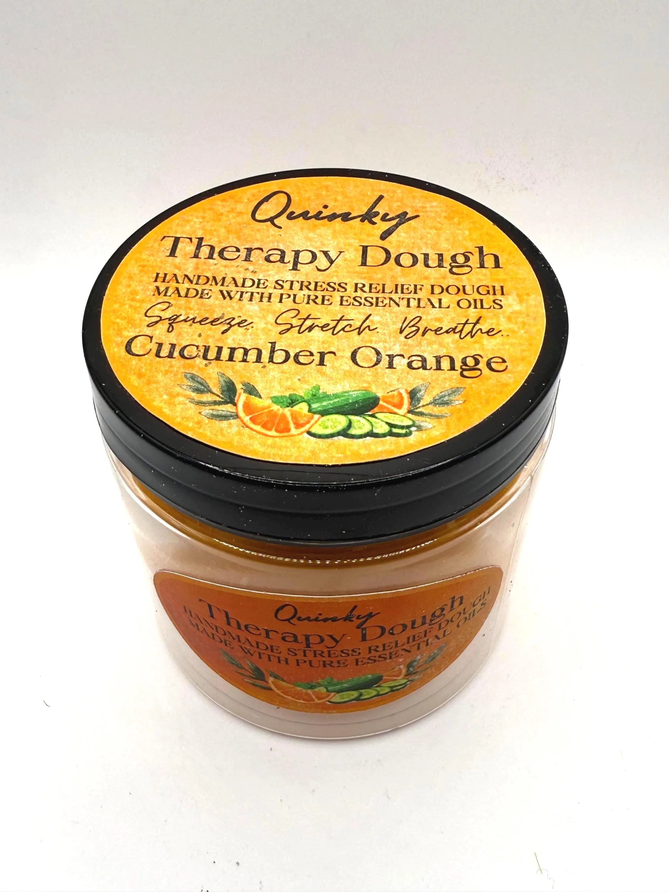 Therapy Dough for Anxiety Relief | Cucumber Orange Essential Oils Aromatherapy Sensory | Stress Relief Gift