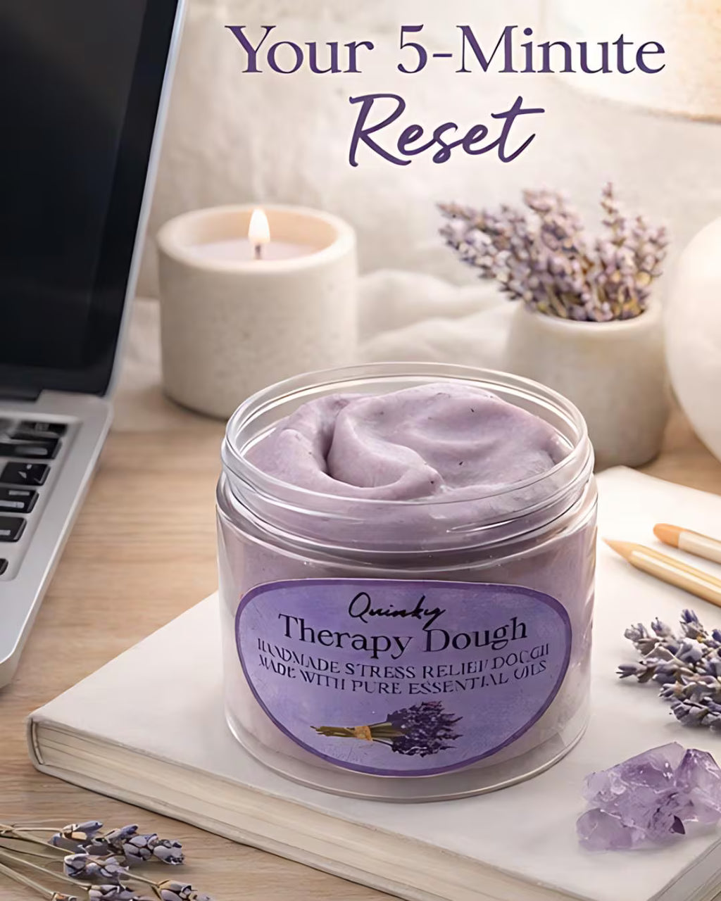 Therapy Dough for Anxiety Relief | Lavender Aromatherapy Sensory | Stress Relief Gift