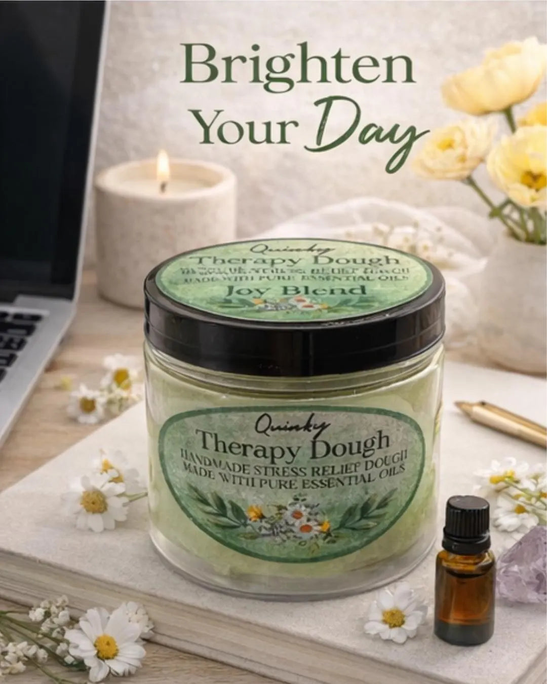 Therapy Dough for Anxiety Relief | Uplifting Essential Oils Aromatherapy Sensory | Stress Relief Gift
